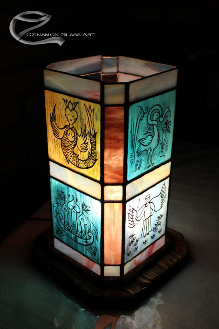Festett lámpa, festett-figuralis-tiffany-lampa-5